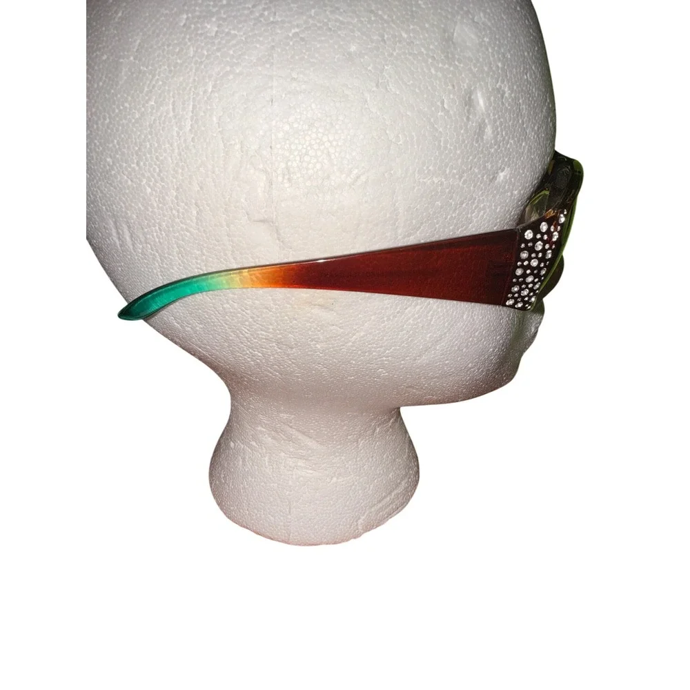 Retro Festival Foster Grant Solar Accents‎ Ombre Rhinestone Wrap Sunglasses